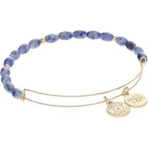Alex and Ani Womens Sodalite Beaded Bracelet Shiny Gold One Size in Kuwait
