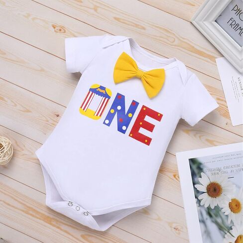 IBTOM قلعة كعكة سحق الزي الصبي 1st عيد ميلاد السيرك شهم رومبير + البنطلونات + الحمالات 3 قطعة مجموعة الملابس صور الدعائم in Kuwait