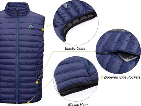 سترة منتفخة خفيفة الوزن للرجال من Mapamyumco سترات دافئة بدون أكمام وعازلة معاد تدويرها in Kuwait