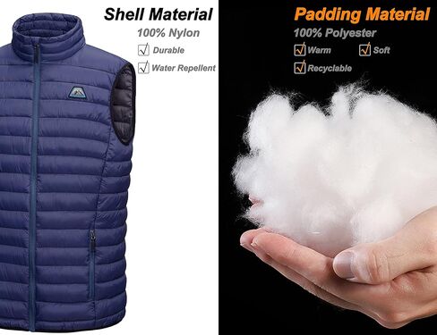 سترة منتفخة خفيفة الوزن للرجال من Mapamyumco سترات دافئة بدون أكمام وعازلة معاد تدويرها in Kuwait
