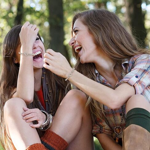 سوار الصداقة من ASKRAIN للمراهقات - سوار إنفينيتي قابل للتعديل مطلي بالفضة/الحجر الطبيعي in Kuwait