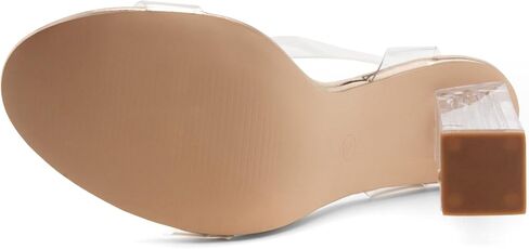 حذاء لاند للنساء SL-Cllaary كعب شفاف مفتوح من الأمام وحزام الكاحل وكعب مكتنز صنادل فستان مضخة أحذية حفلات الزفاف in Kuwait