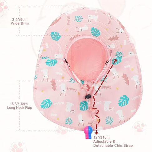 BEBOAN Kids Beach Hat Toddler Bucket Sun Hat for Boys Girls Hat Summer UV Protection UPF 50+ Wide Brim Neck Flap Aged 2-9 in Kuwait