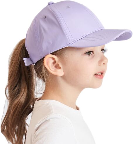 Kids Baseball Hat Visor, Little Girl Sun Protection Hat Ponytail Hole Sun Hat Cotton hat,Beach Sun Hat for Children in Kuwait