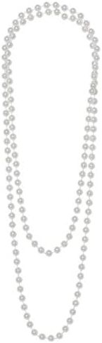 Classic Faux Pearl Necklace, 62" (1 Count) - Luxurious Style Accessory, Perfect for Fashion-Forward Ladies in Saudi Arabia