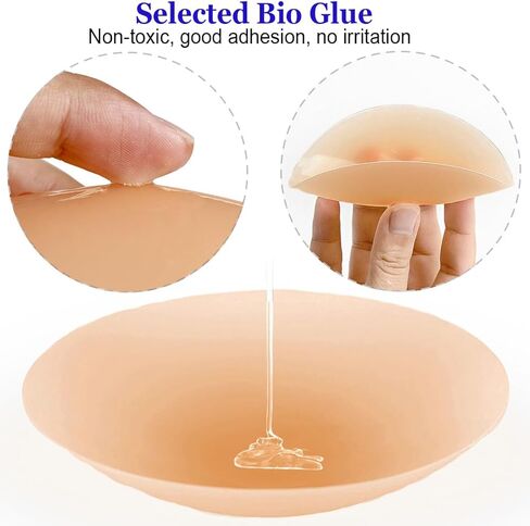 Naichuo Nipple Covers, Reusable Washable Invisible Breast Petals for Women, Self Adhesive Silicone Nipple Pasties Bras in Kuwait