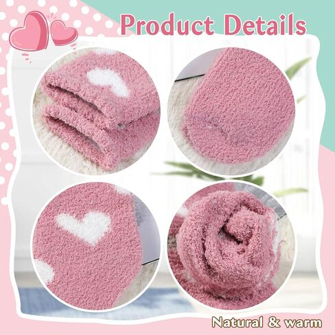 جوارب زغبية للنساء مع مقابض دافئة منفوشة، جوارب شبشب غير قابلة للانزلاق، جوارب شتوية سميكة مخملية سميكة للمستشفى والمنزل in Kuwait