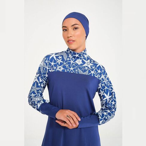 ملابس سباحة إسلامية بأكمام طويلة من eo elif okur للنساء المسلمات المحتشمات 5 قطع | غطاء كامل للحماية من الطفح الجلدي بوركيني | ملابس السباحة العربية in Kuwait