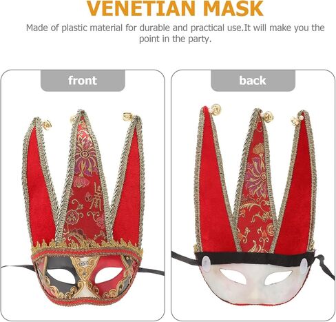 PRETYZOOM Half Face Men Masquerade Masks Jester Masks Venetian Masks Mardi Gras Party Masks Halloween Masks for Adult in Kuwait