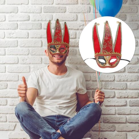 PRETYZOOM Half Face Men Masquerade Masks Jester Masks Venetian Masks Mardi Gras Party Masks Halloween Masks for Adult in Kuwait