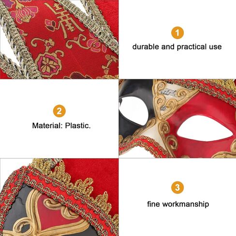 PRETYZOOM Half Face Men Masquerade Masks Jester Masks Venetian Masks Mardi Gras Party Masks Halloween Masks for Adult in Kuwait