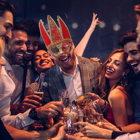 PRETYZOOM Half Face Men Masquerade Masks Jester Masks Venetian Masks Mardi Gras Party Masks Halloween Masks for Adult in Kuwait