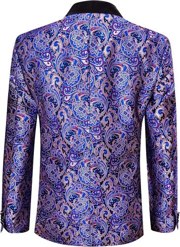 سترة YOHOWA الرجالية بتصميم بيزلي بليزر على شكل زهرة ومقاس نحيف وخفيف الوزن، سترة رسمية كاجوال in Kuwait