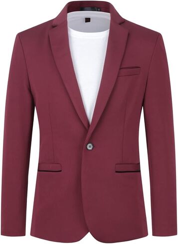 Cloudstyle Mens Casual Sport Coat 1 Button Slim Fit Suit Jacket Business Daily Blazer in Saudi Arabia