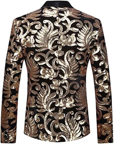 Mens Sequin Suits Tuxedo Jacket Party Show Punk Prom Stage Blazer Premium Dress Jacket in Saudi Arabia
