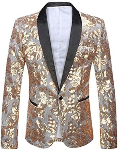 Mens Sequin Suits Tuxedo Jacket Party Show Punk Prom Stage Blazer Premium Dress Jacket in Saudi Arabia