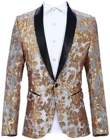 Mens Sequin Suits Tuxedo Jacket Party Show Punk Prom Stage Blazer Premium Dress Jacket in Saudi Arabia