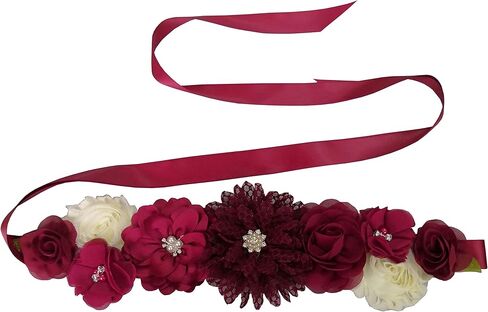 Oyabridal Maternity Flower Sash Belt Baby Shower for Mommy Pregnant Sash with Flowers in Kuwait