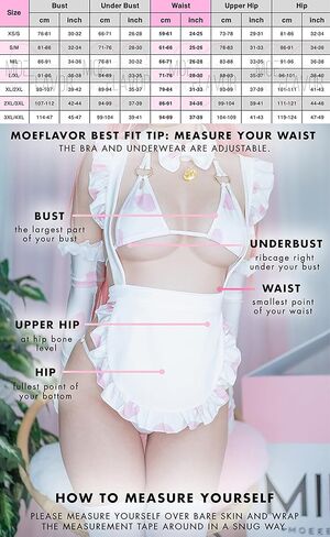 ملابس داخلية MOEFLAVOR التأثيرية، زي خادمة مطبوع عليه بقرة الحب | Kawaii مثير أنيمي الأدوار | مقاس عادي وكبير للنساء in Kuwait