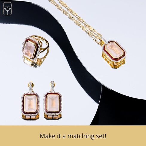 أقراط متدلية كبيرة من الأحجار الكريمة مع لمسات من المينا والياقوت الأبيض | أقراط من الذهب عيار 14 قيراط مضادة للحساسية فوق أقراط من الفضة الاسترليني من MAX + STONE in Kuwait