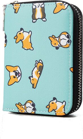 Corgi Wallet Card Holder Zipper Wallet Gift for Man Women Dog Mom or Dog Dad (black) in Saudi Arabia