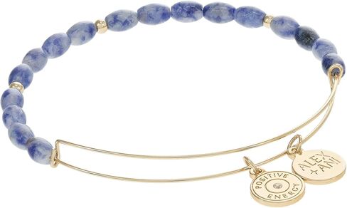 Alex and Ani Womens Sodalite Beaded Bracelet Shiny Gold One Size in Kuwait