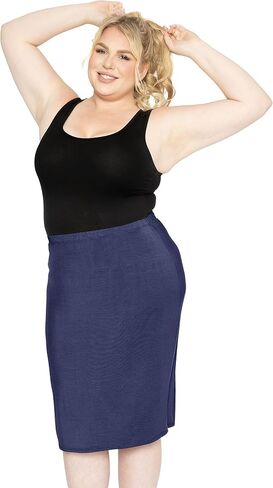 Women's Plus Size Soft Stretch MIDI Skirt | Comfortable for Women | X-Large - 6X in Saudi Arabia