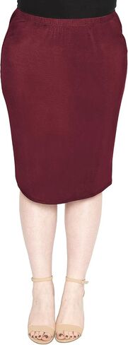 Women's Plus Size Soft Stretch MIDI Skirt | Comfortable for Women | X-Large - 6X in Saudi Arabia