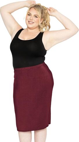 Women's Plus Size Soft Stretch MIDI Skirt | Comfortable for Women | X-Large - 6X in Saudi Arabia