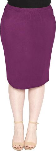 Women's Plus Size Soft Stretch MIDI Skirt | Comfortable for Women | X-Large - 6X in Saudi Arabia
