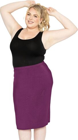 Women's Plus Size Soft Stretch MIDI Skirt | Comfortable for Women | X-Large - 6X in Saudi Arabia