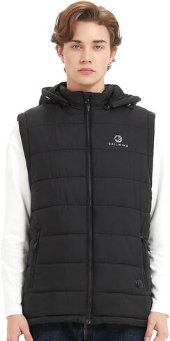 سترة Sailwind للرجال خفيفة الوزن قابلة للتدفئة سترة كهربائية ذكية قابلة لإعادة الشحن مع غطاء رأس قابل للإزالة (البطارية متضمنة) in Kuwait