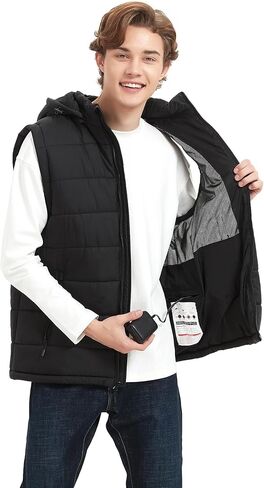 سترة Sailwind للرجال خفيفة الوزن قابلة للتدفئة سترة كهربائية ذكية قابلة لإعادة الشحن مع غطاء رأس قابل للإزالة (البطارية متضمنة) in Kuwait