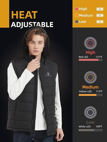 سترة Sailwind للرجال خفيفة الوزن قابلة للتدفئة سترة كهربائية ذكية قابلة لإعادة الشحن مع غطاء رأس قابل للإزالة (البطارية متضمنة) in Kuwait