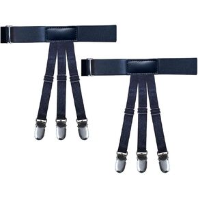 قميص رجالي من WannGe يبقى قابل للتعديل، حامل قمصان رباط قميص مرن مع مشابك قفل مضادة للانزلاق، زوج واحد in Kuwait