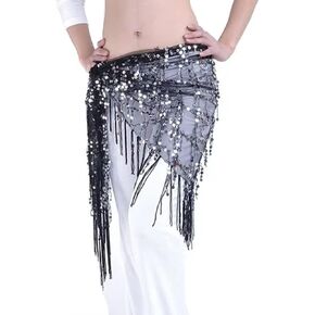 Belly Dance Hip Scarf Sequin Triangle Skirt in Kuwait