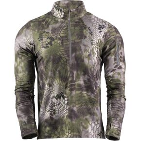Kryptek Men’s Arma Fleece Half Zip, Stealthy Camo, Performance Long Sleeve with Merino Wool Backer for temperature regulation in Kuwait