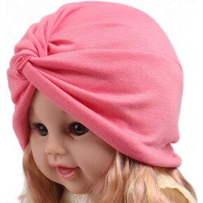 Qhome Fashion Soft Cotton Kids Turban Chemo Hat Hair Covering Hijab Girls Beanie Twist Head Wrap