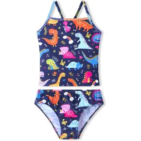 Girls Tankinis Two Pieces Swimsuits Hawaiian Beach Sport Bathing Suit Set for 2-12 Years Old Kids