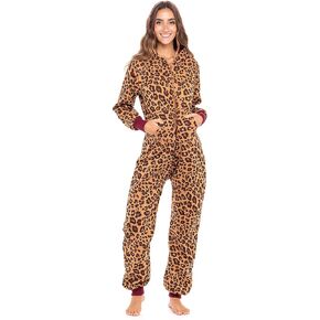 SKYLINEWEARS Unisex Onesie Adult Jumpsuit for Women One Piece Ladies Non Footed Hooded Pajama