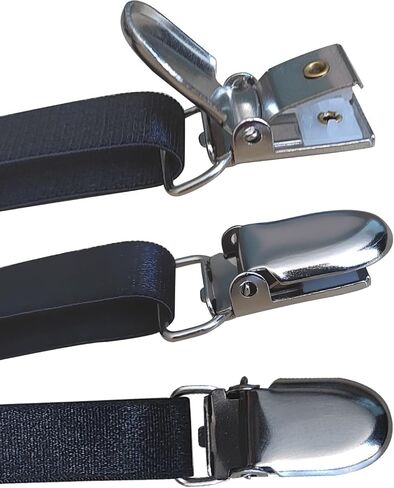 قميص رجالي من WannGe يبقى قابل للتعديل، حامل قمصان رباط قميص مرن مع مشابك قفل مضادة للانزلاق، زوج واحد in Kuwait