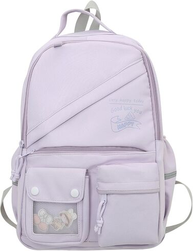 AFGWK حقيبة ظهر لطيفة للفتيات في المدارس والأطفال حقيبة مدرسية جمالية حقيبة ظهر بيضاء للنساء للسفر والكمبيوتر المحمول وحقائب كتب الأطفال in Kuwait