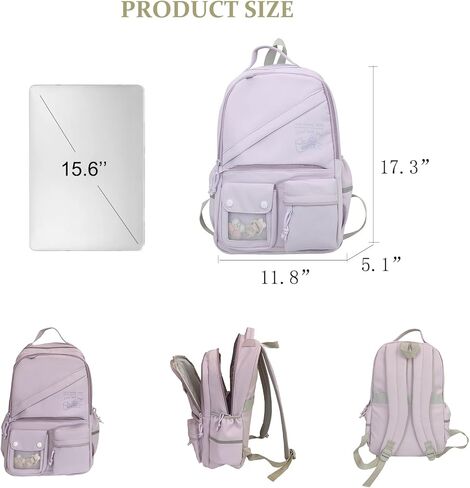 AFGWK حقيبة ظهر لطيفة للفتيات في المدارس والأطفال حقيبة مدرسية جمالية حقيبة ظهر بيضاء للنساء للسفر والكمبيوتر المحمول وحقائب كتب الأطفال in Kuwait