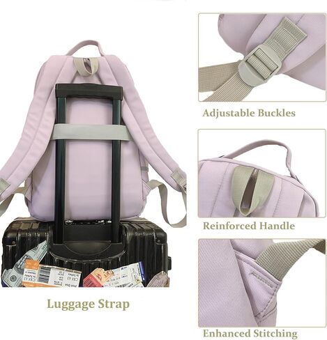 AFGWK حقيبة ظهر لطيفة للفتيات في المدارس والأطفال حقيبة مدرسية جمالية حقيبة ظهر بيضاء للنساء للسفر والكمبيوتر المحمول وحقائب كتب الأطفال in Kuwait