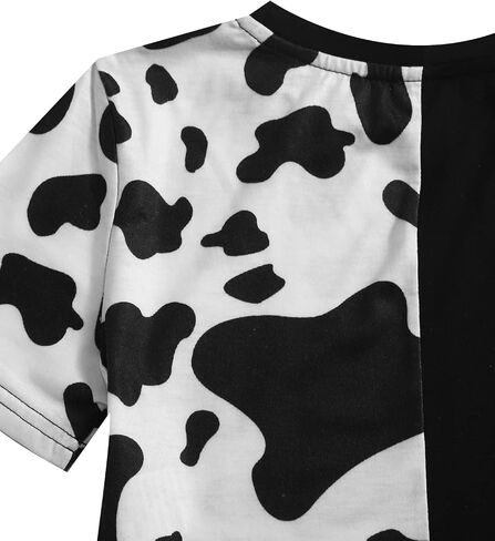 Floerns Girls Summer Print Short Sleeve Round Neck Crop Tops Tee Shirts in Kuwait