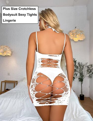 DMLBC Women Fishnet Bodysuits,Sexy Mesh Babydoll,Women's Floral Lace Lingerie,Bodysuit Dress,One Piece Babydoll One Size in Saudi Arabia