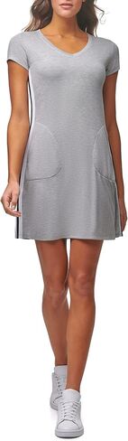 Andrew Marc Women's Performance Relaxed Fit Short Sleeve V-Neck T-Shirt Dress in Saudi Arabia