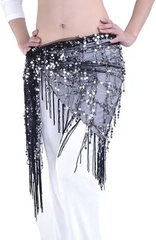 Belly Dance Hip Scarf Sequin Triangle Skirt in Kuwait
