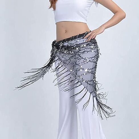 Belly Dance Hip Scarf Sequin Triangle Skirt in Kuwait