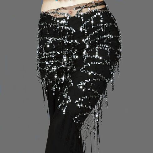 Belly Dance Hip Scarf Sequin Triangle Skirt in Kuwait